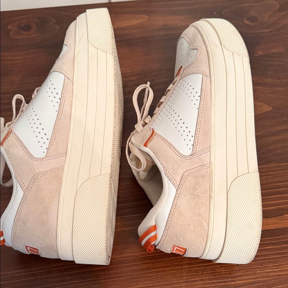 Chunky Le Tigre Midtown Lo Platform Sneakers Beige White Orange Women’s 8.5 - Picture 7 of 9